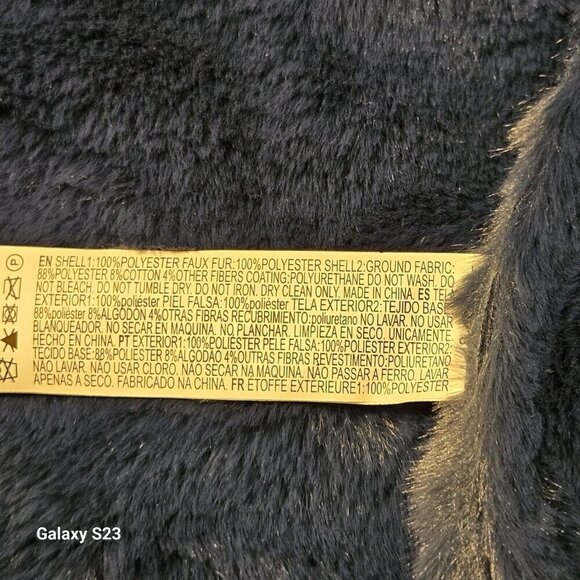 Forever 21 Blue Sherling Winter Coat Womens Size L Nwt Faux Fur - Picture 7 of 9